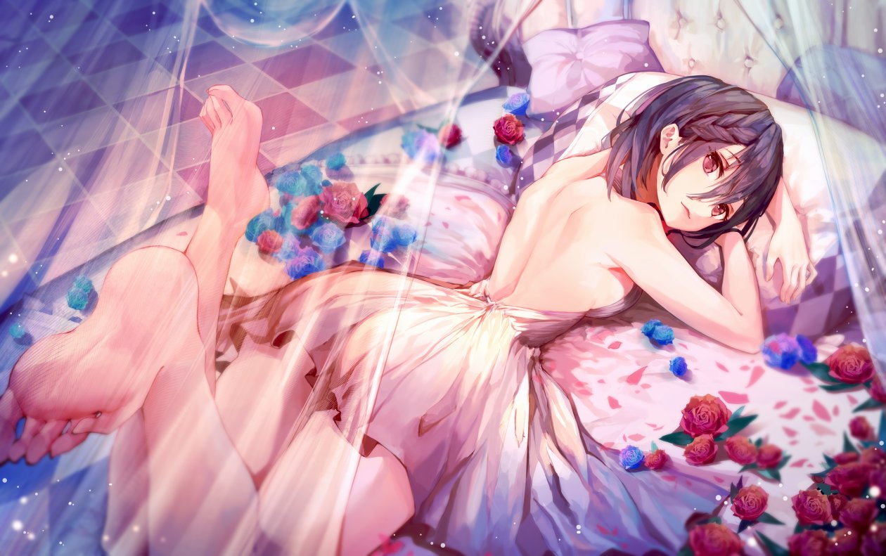 Anime Girl Bed Lying Down