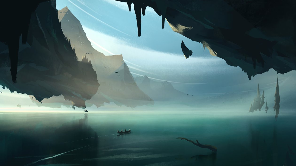 Boat In Floating Rock City 4k