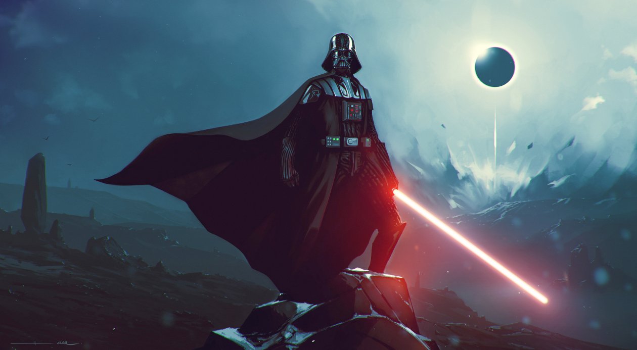Darth Vader With A Red Lightsaber 8k