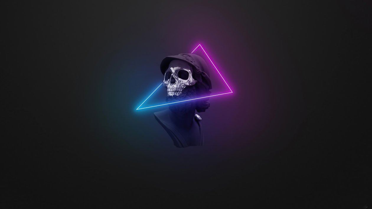 Skull Neon Minimal Logo 5k