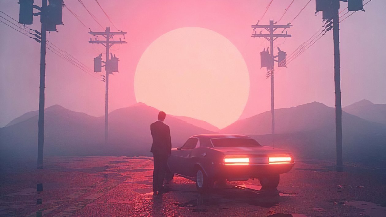Vaporwave Ride Sunset