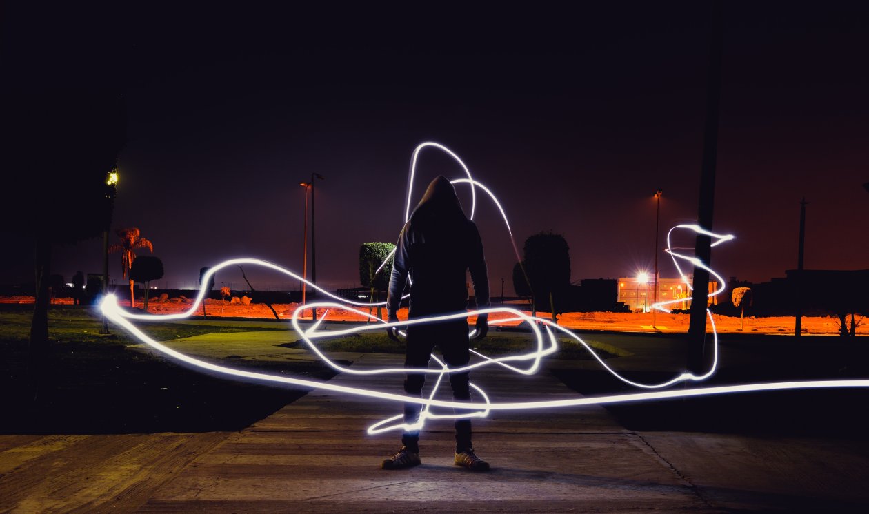Person Wearing Hoodie Jacket Neon Light