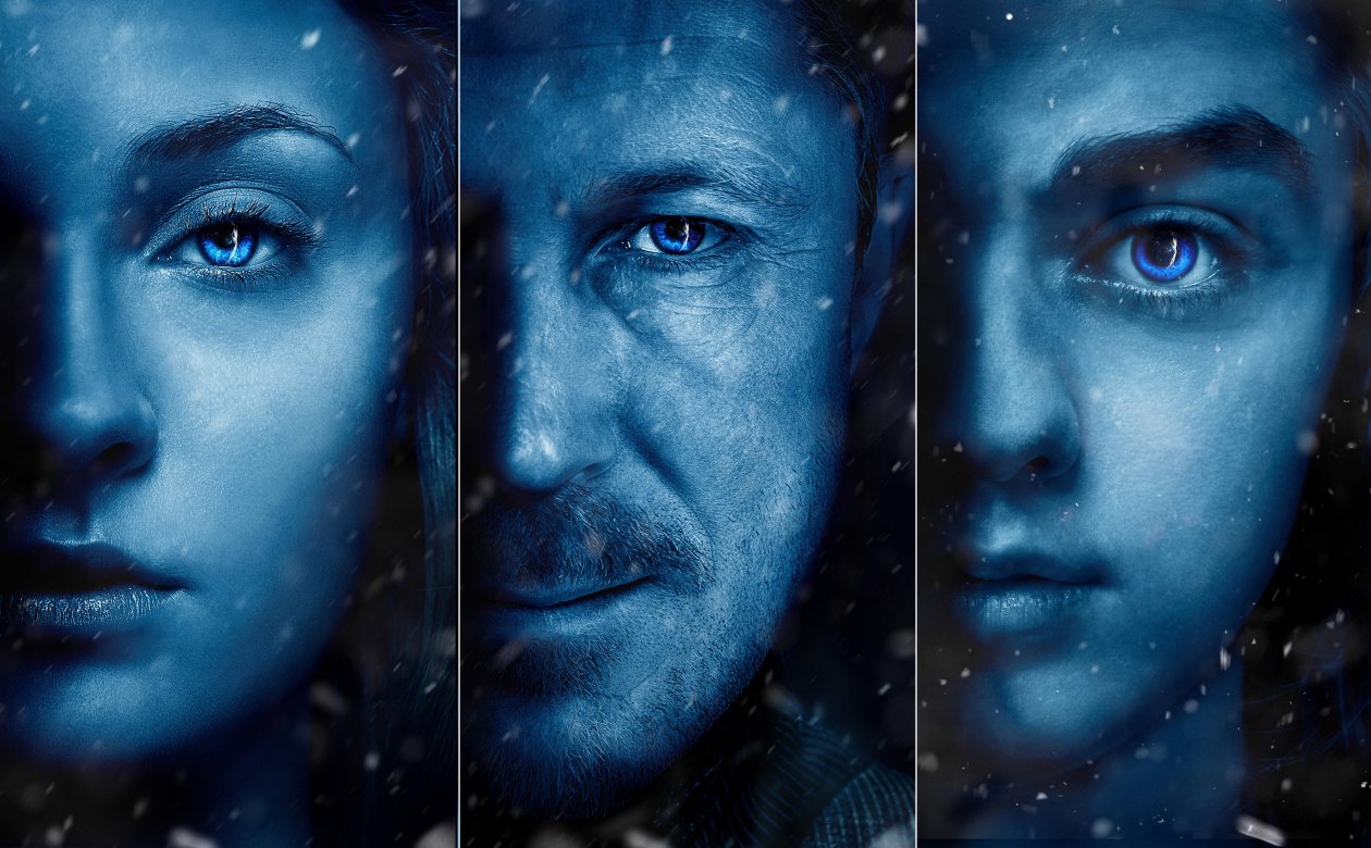 Arya Stark Sansa Stark Petyr Baelish Posters Game Of Thrones Season 7