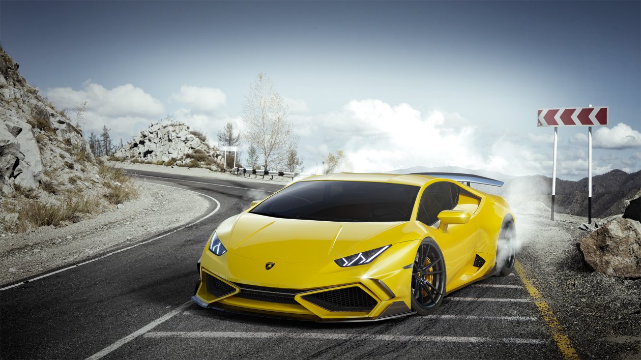 Yellow Lamborghini Huracan 4k