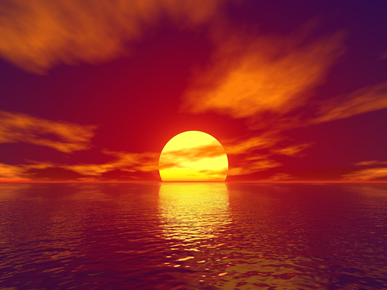 Big Sun Sunset Water Body 4k