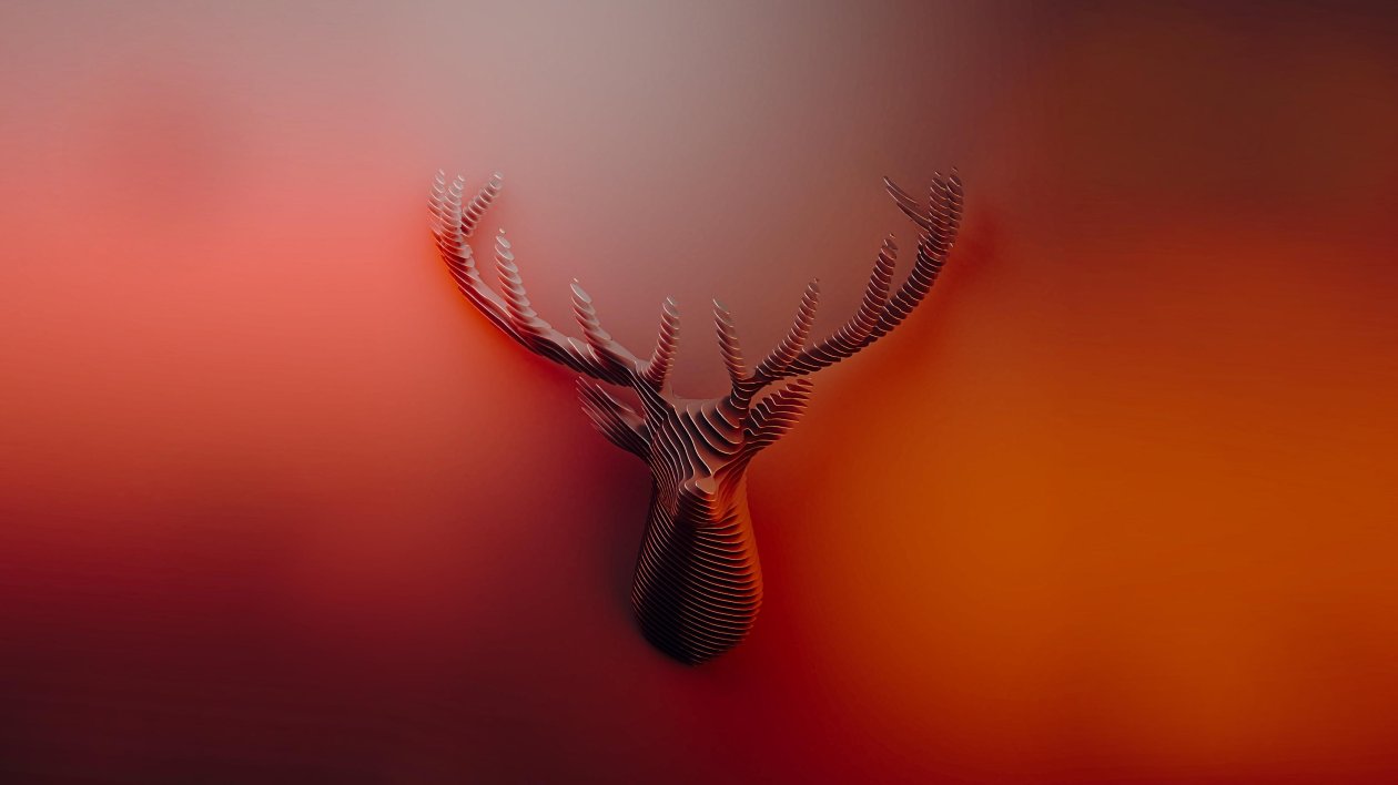 Deer Horns Abstract 4k