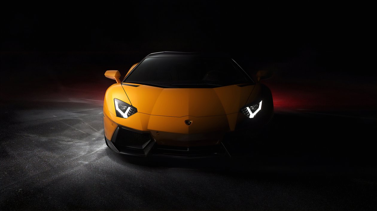Yellow Lamborghini Aventador Front