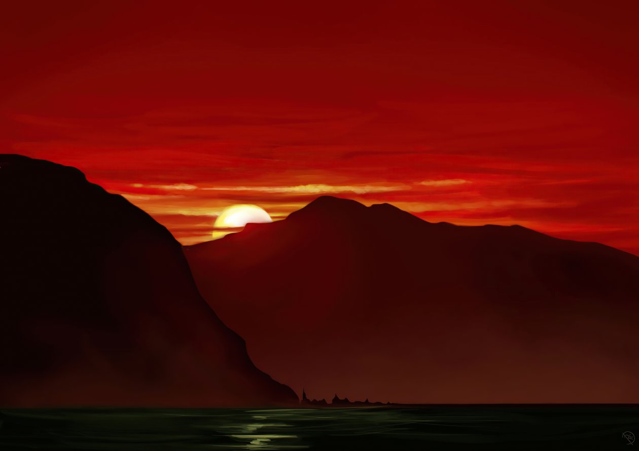 Peaceful Mountains Sunset 5k