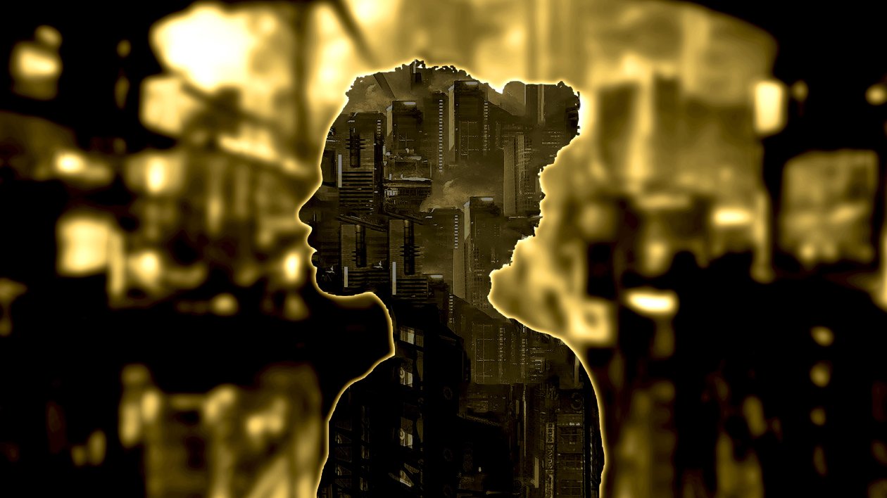 City Silhoutte Face Portrait 5k