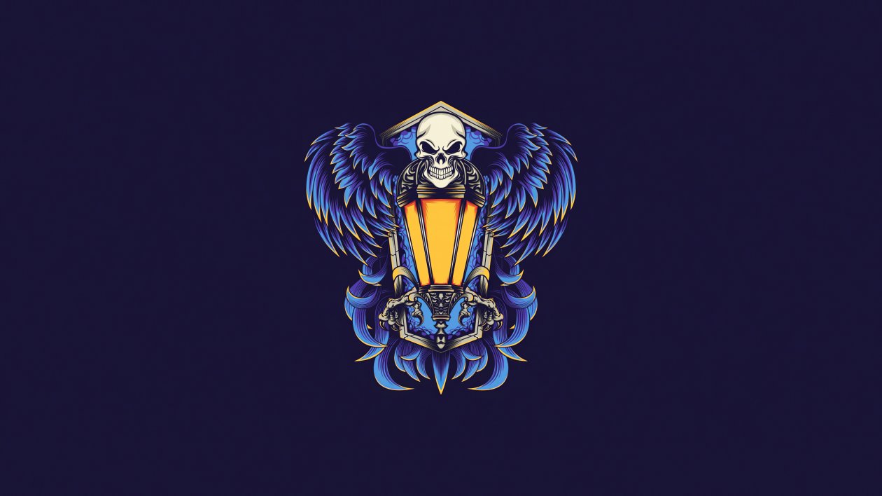 Skull Lamp Minimal 4k