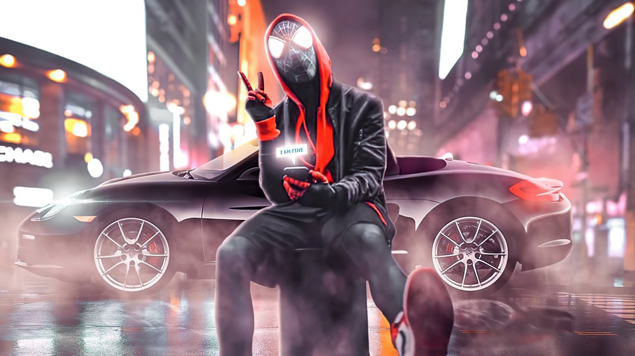 Spiderman Chilling In City 4k