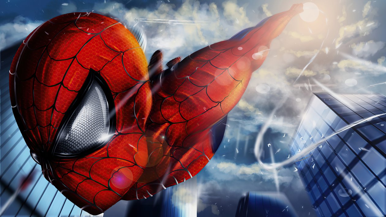 Spiderman Coming Closeup