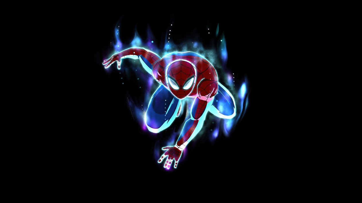 Spiderman Blue Waves 4k