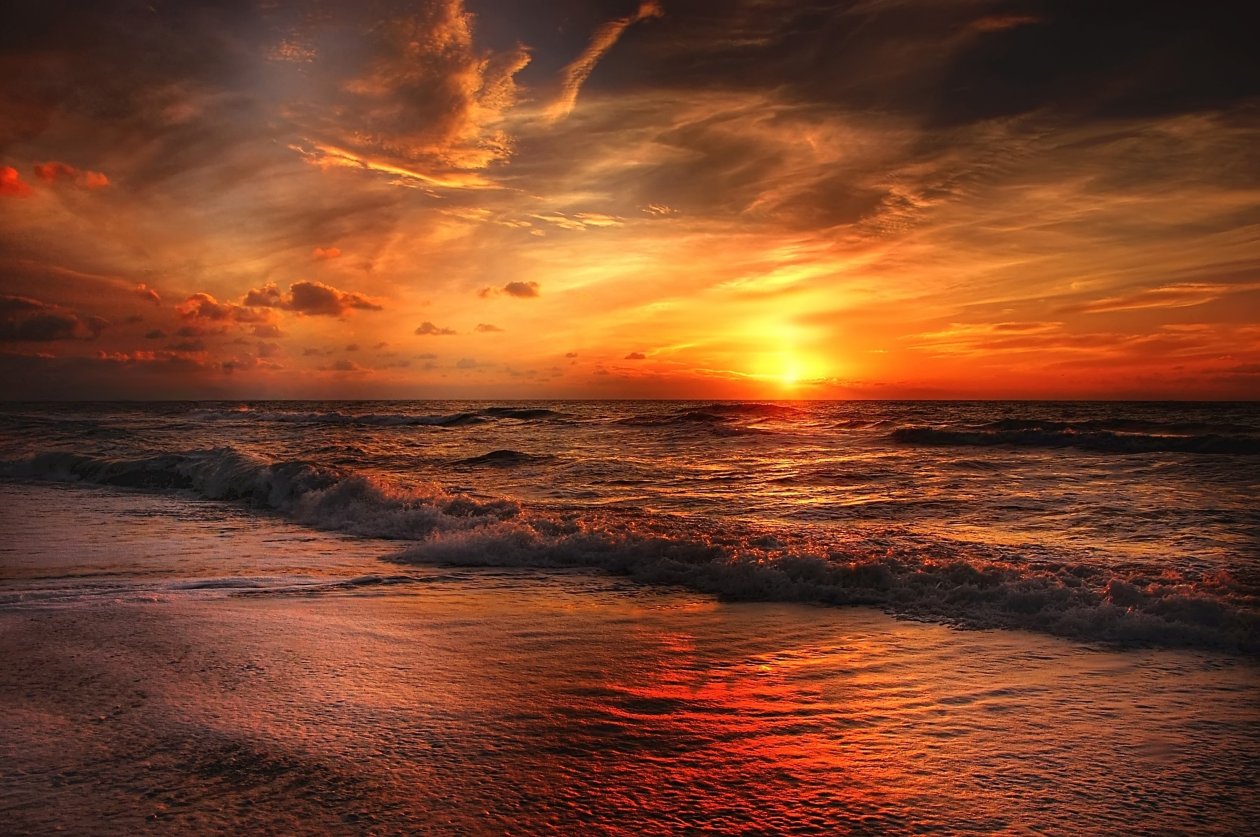 Beach North Sea Sunset