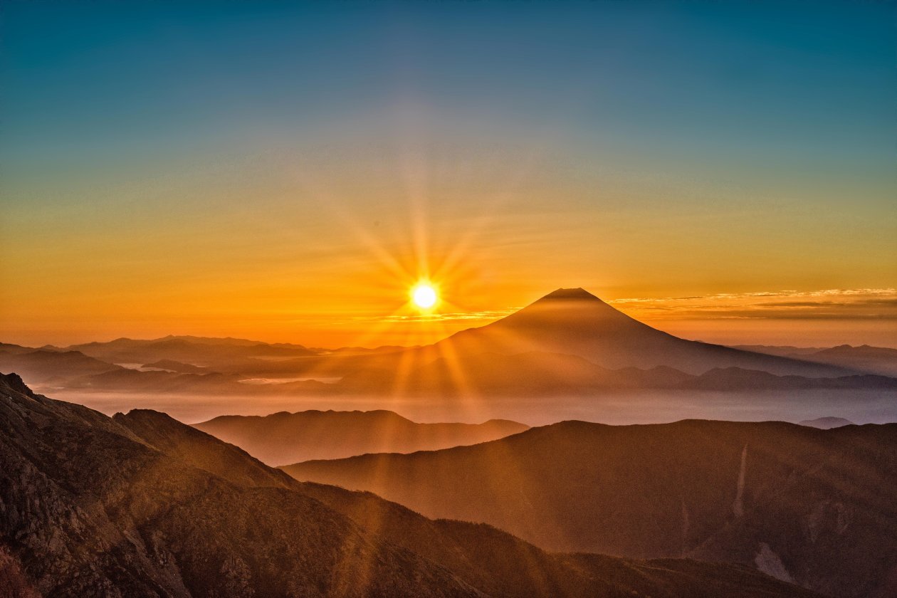 Mount Fuji Morning Sun Rising 8k