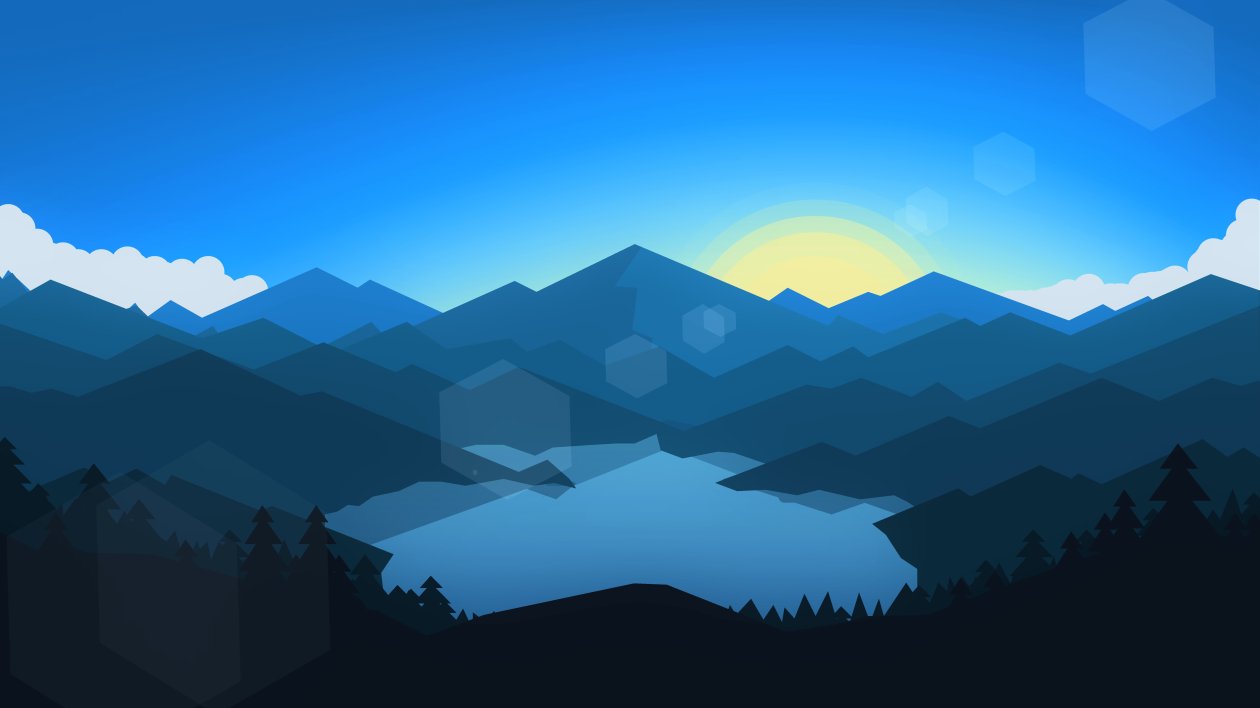 Forest Mountains Sunset Cool Weather Minimalism