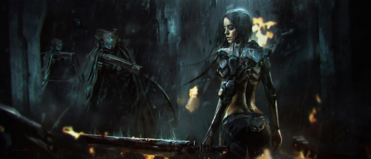 Girl In Rain Cyberpunk
