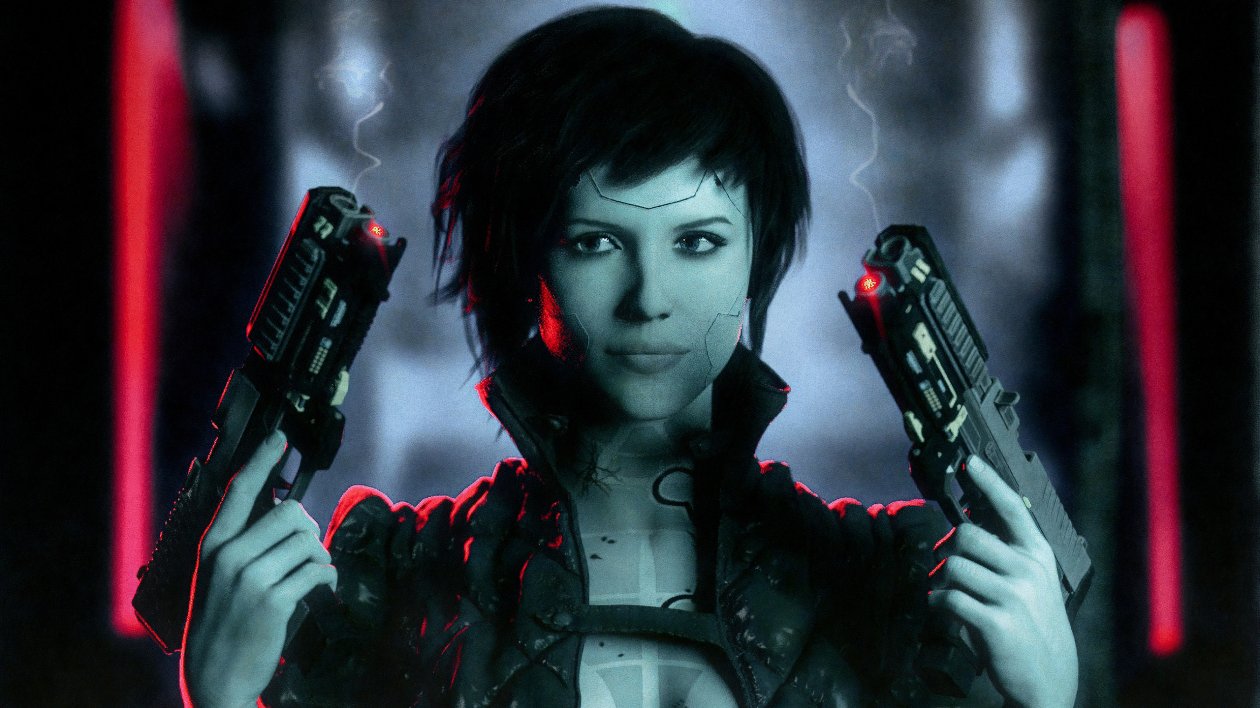 Cyberpunk Smoked Girl With Guns