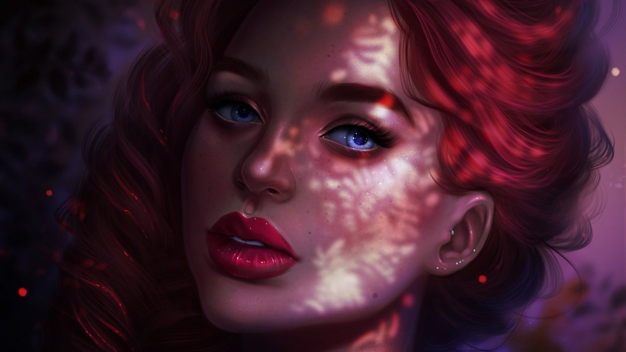 Red Head Girl Portrait Face Closeup