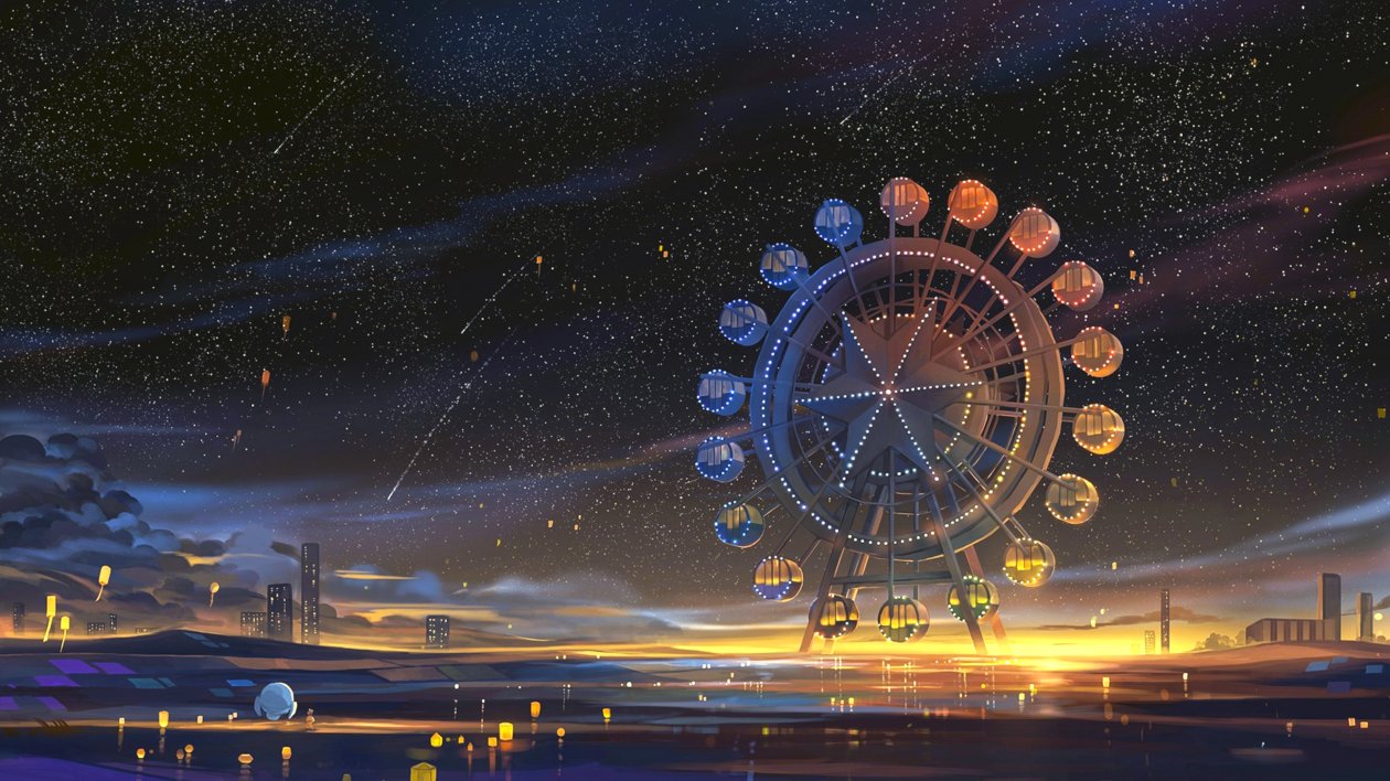 Ferris Wheel Minimal Art 4k