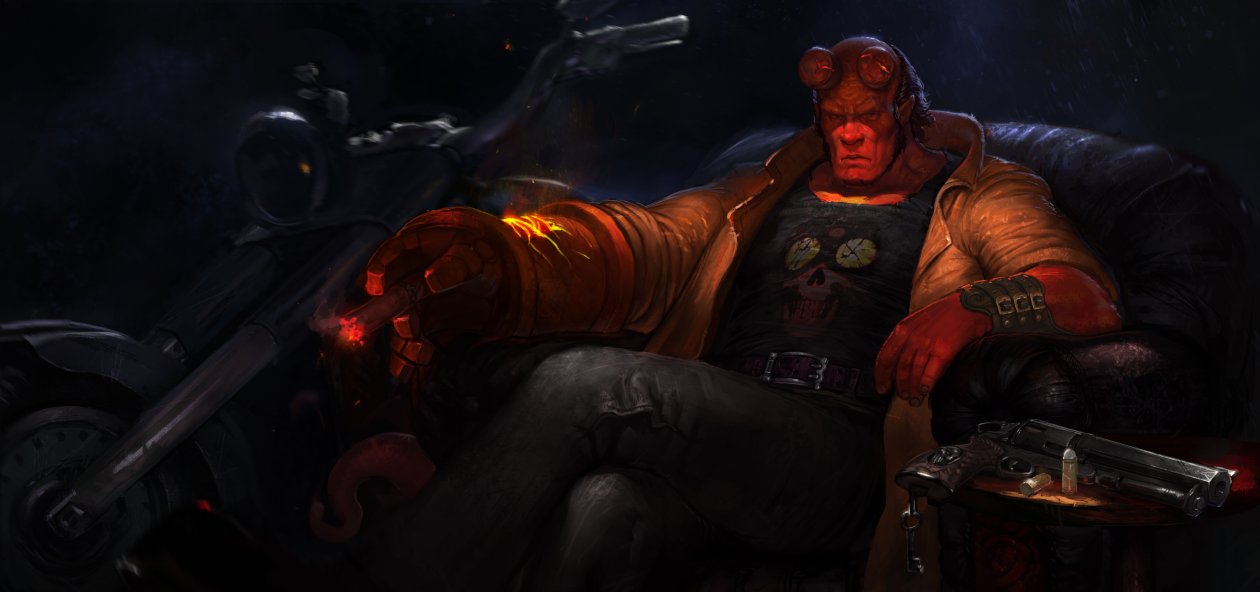 Hellboy With Bike Art