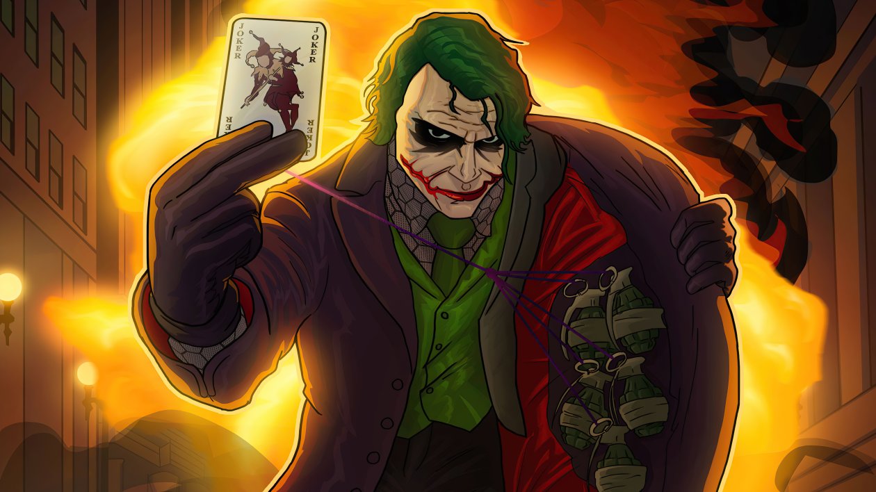 Joker With Bomb And Card