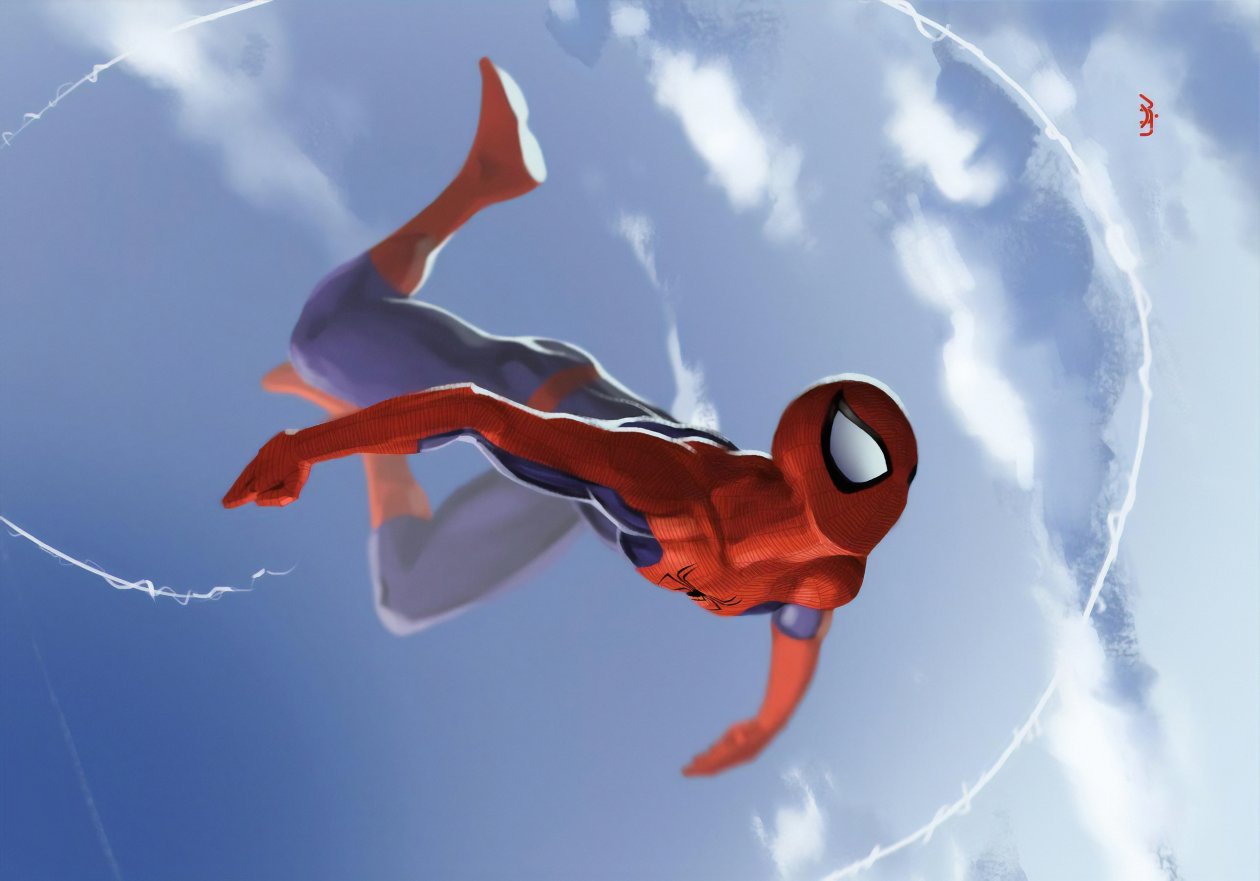 Spiderman Falling 4k