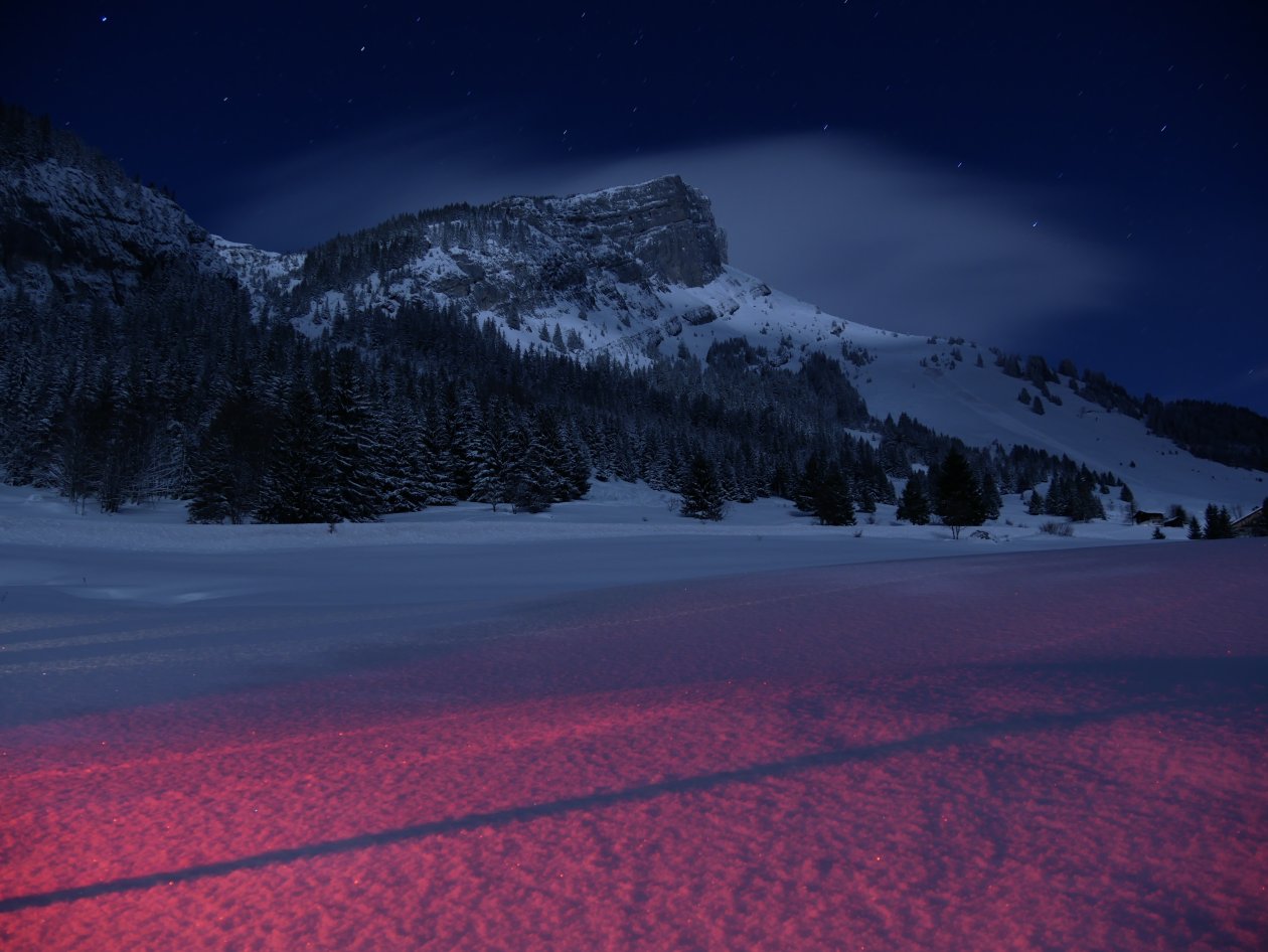 Mountains Landscape Night Snow 5k
