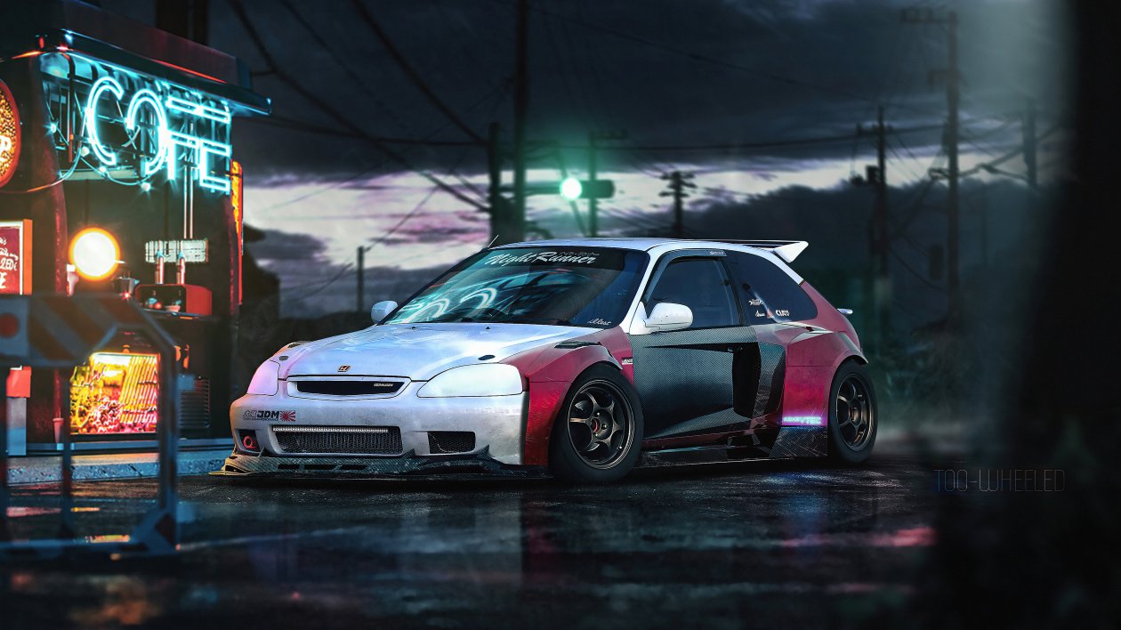 Cyberpunk Honda Civic EK3 1998