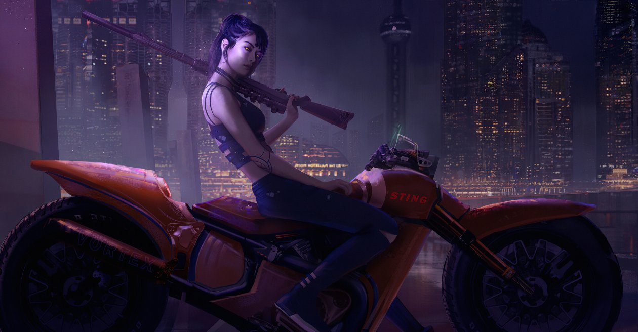 Girl On Bike Art