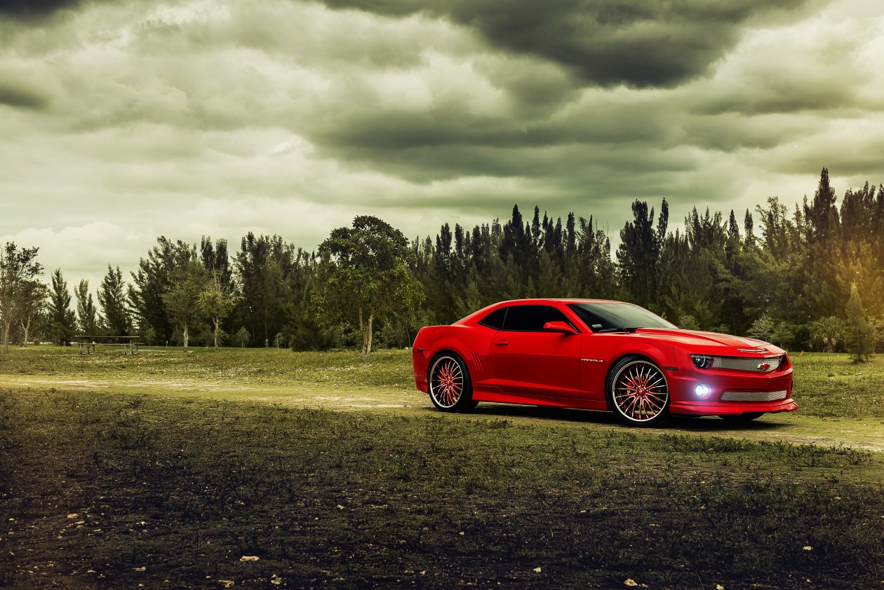 Red Chevrolet Camaro