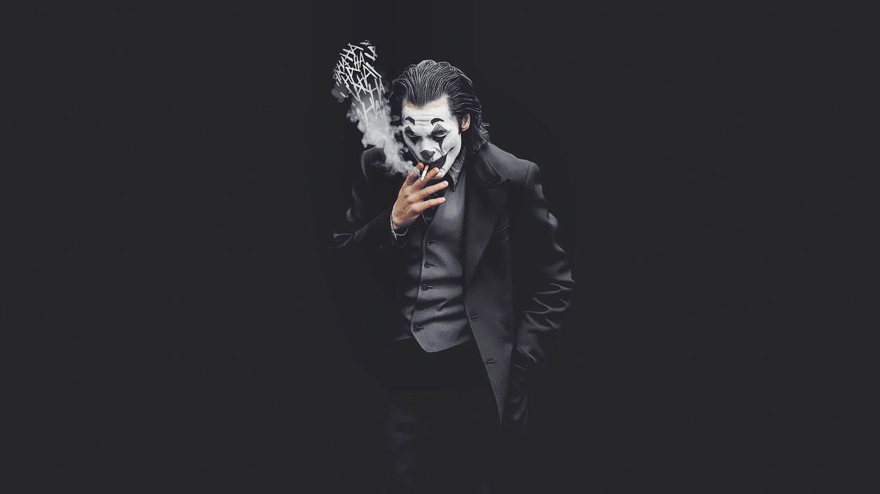 Joker Smoking Monochrome 4k
