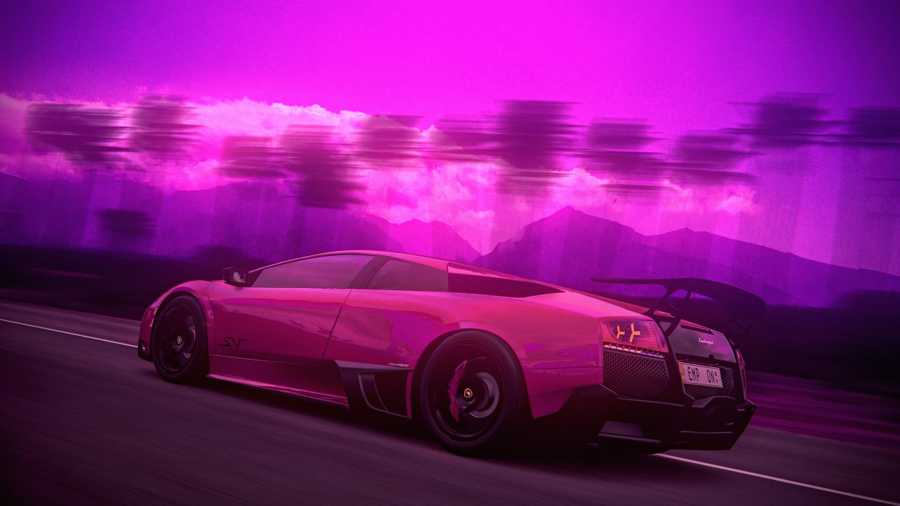 Lamborghini Murcielago Retro Art 4k