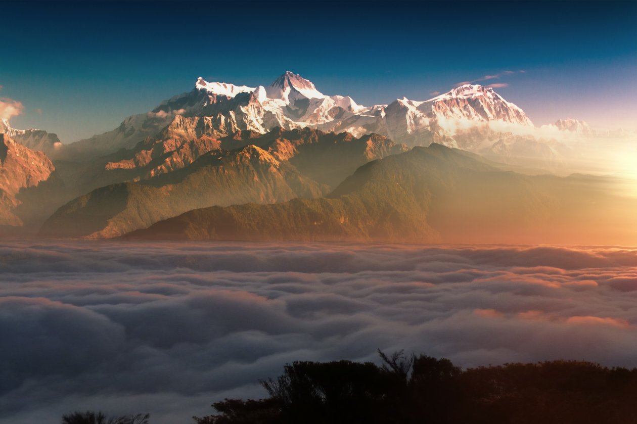 Mountain Landscape Clouds 8k