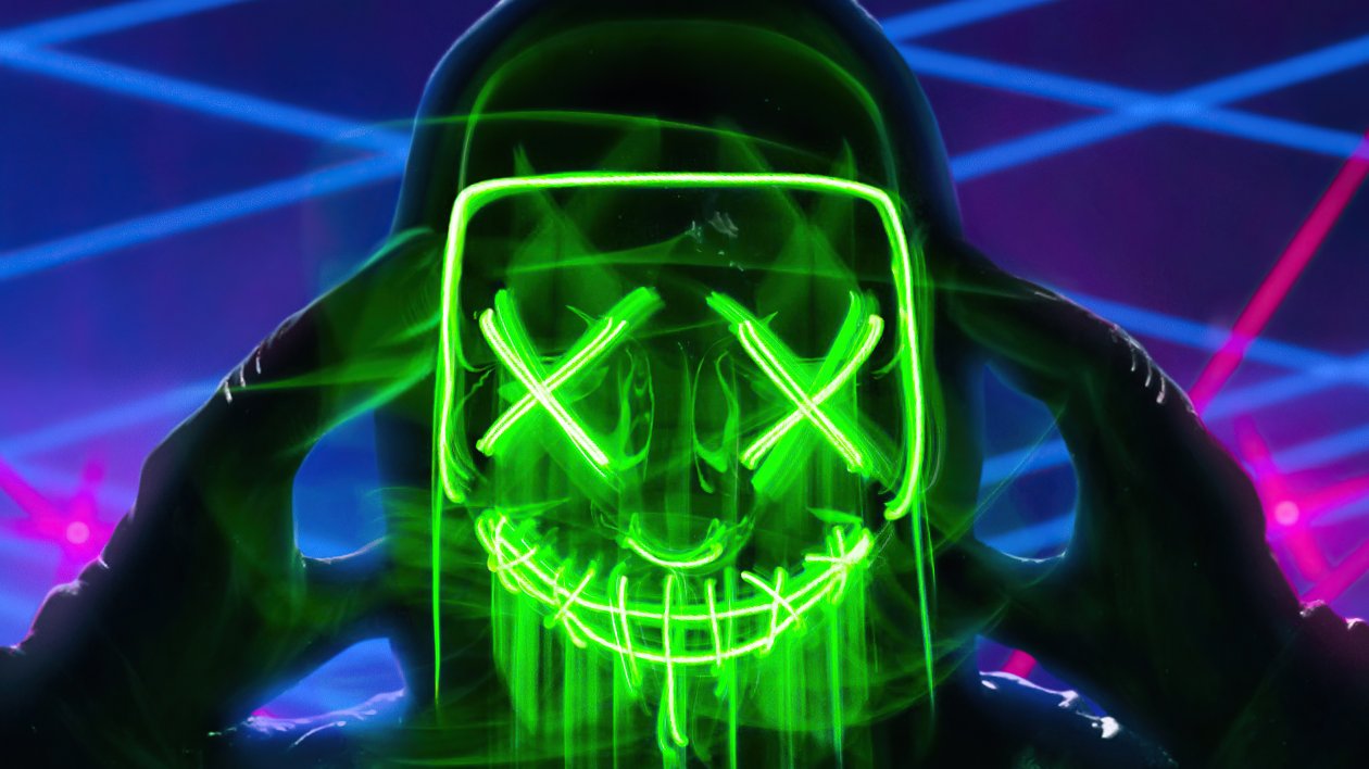 Neon Green Mask Triangle Guy 4k