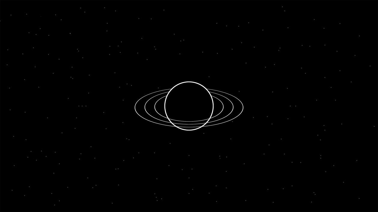 Planet And Stars Dark Minimal 5k