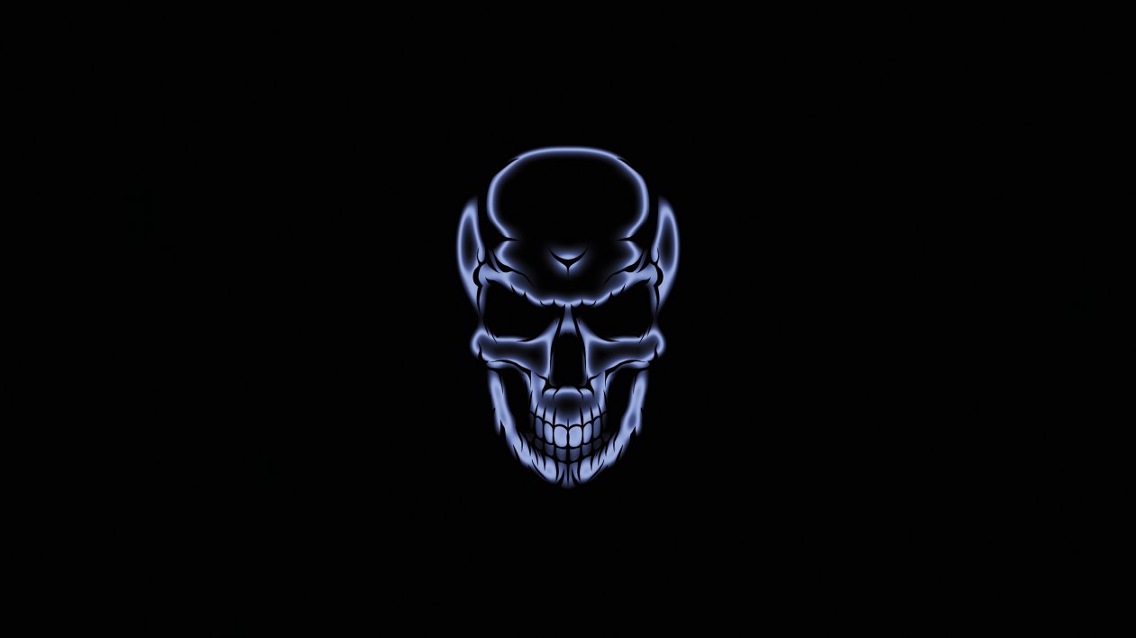 Skull White Glow Dark 4k