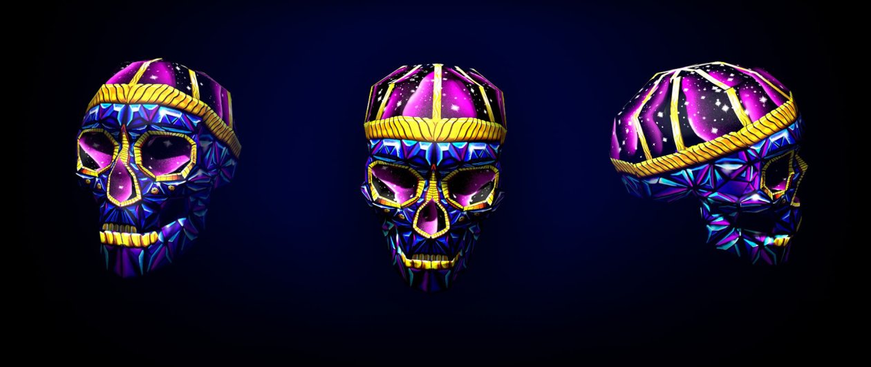 Skull 3d Art Bright