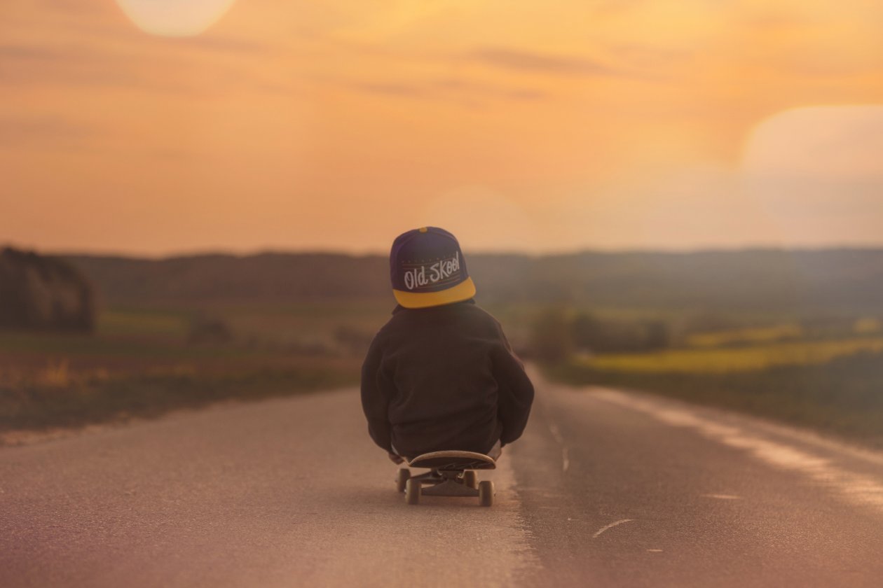 Children Riding Skatebaord
