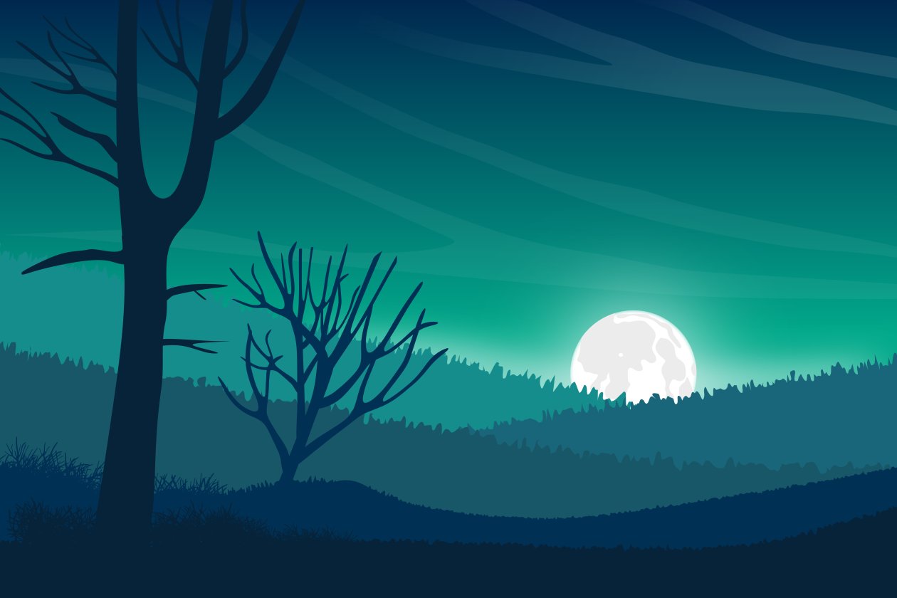 Landscape Moon Digital Evening 5k