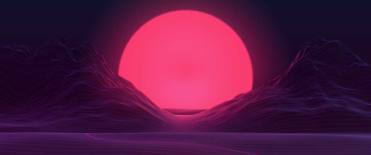Big Sun Neon Mountains 4k