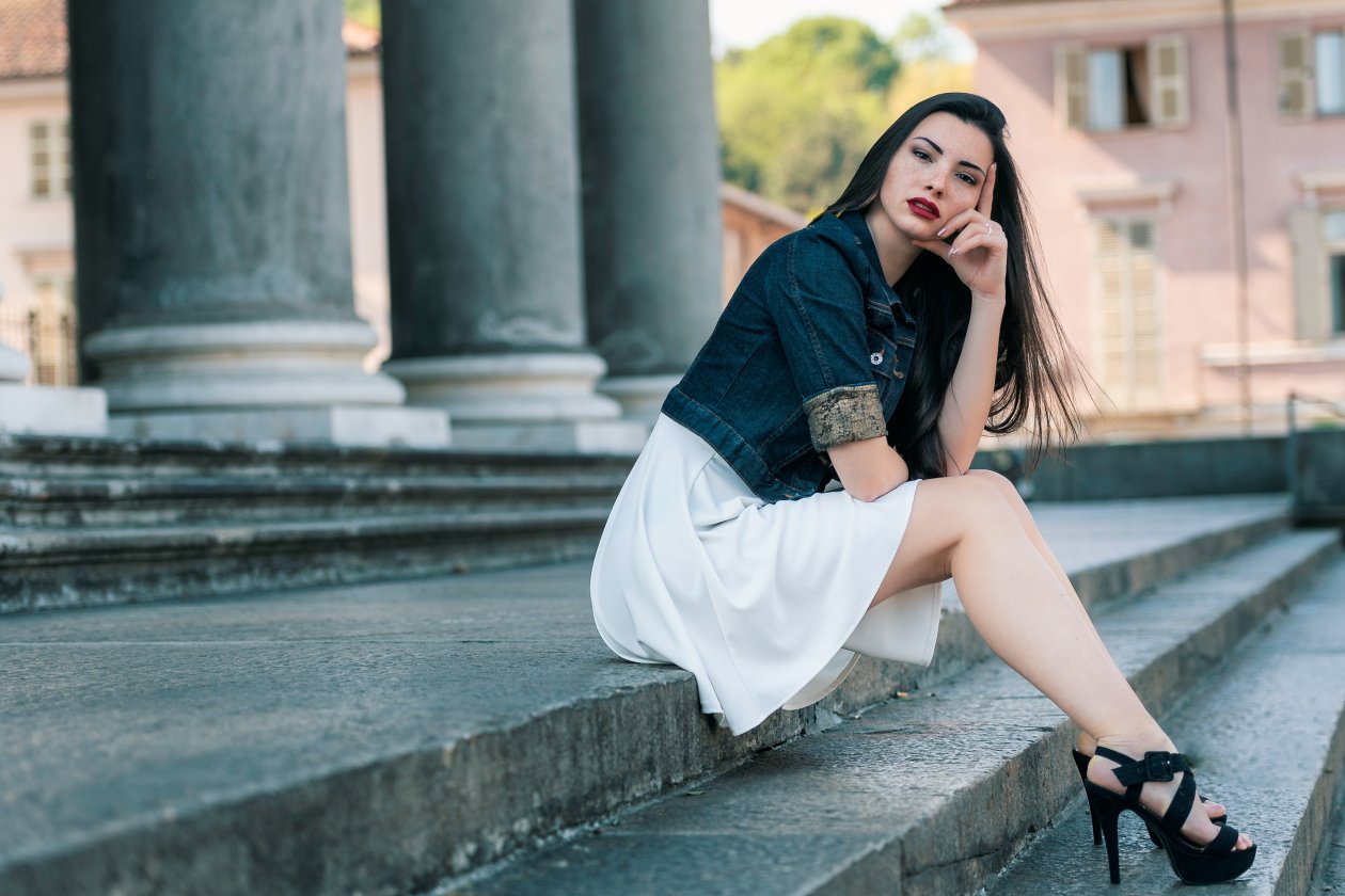 Girl Sitting On Stairs