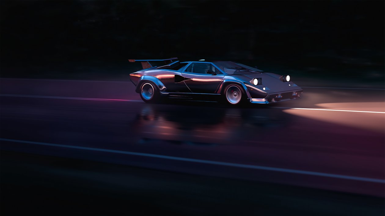Running In 80s Lamborghini Countach 4k
