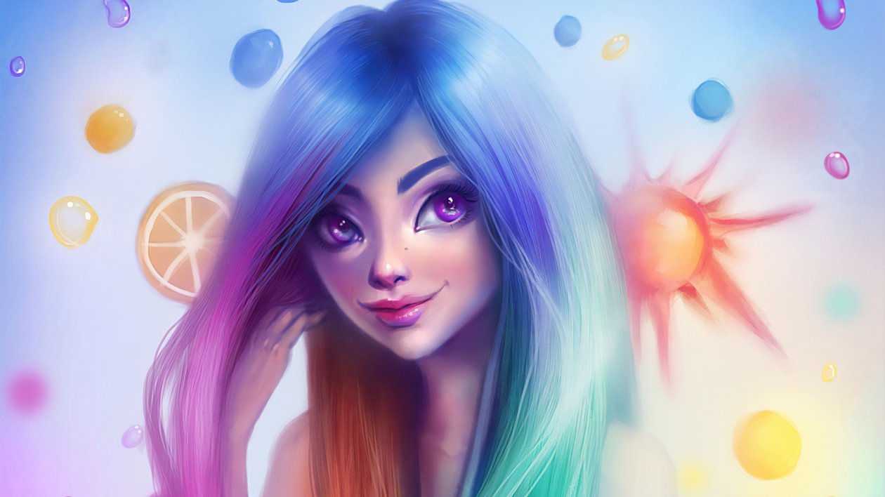 Rainbow Hair Girl