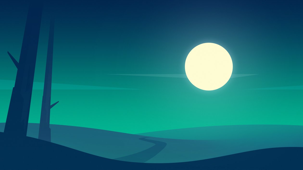 Night Road Minimalist Landscape