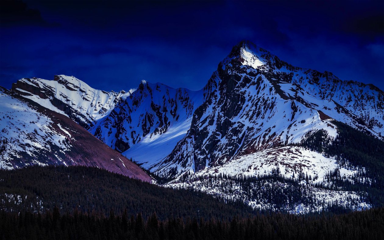 Landscape Snowy Mountains 4k