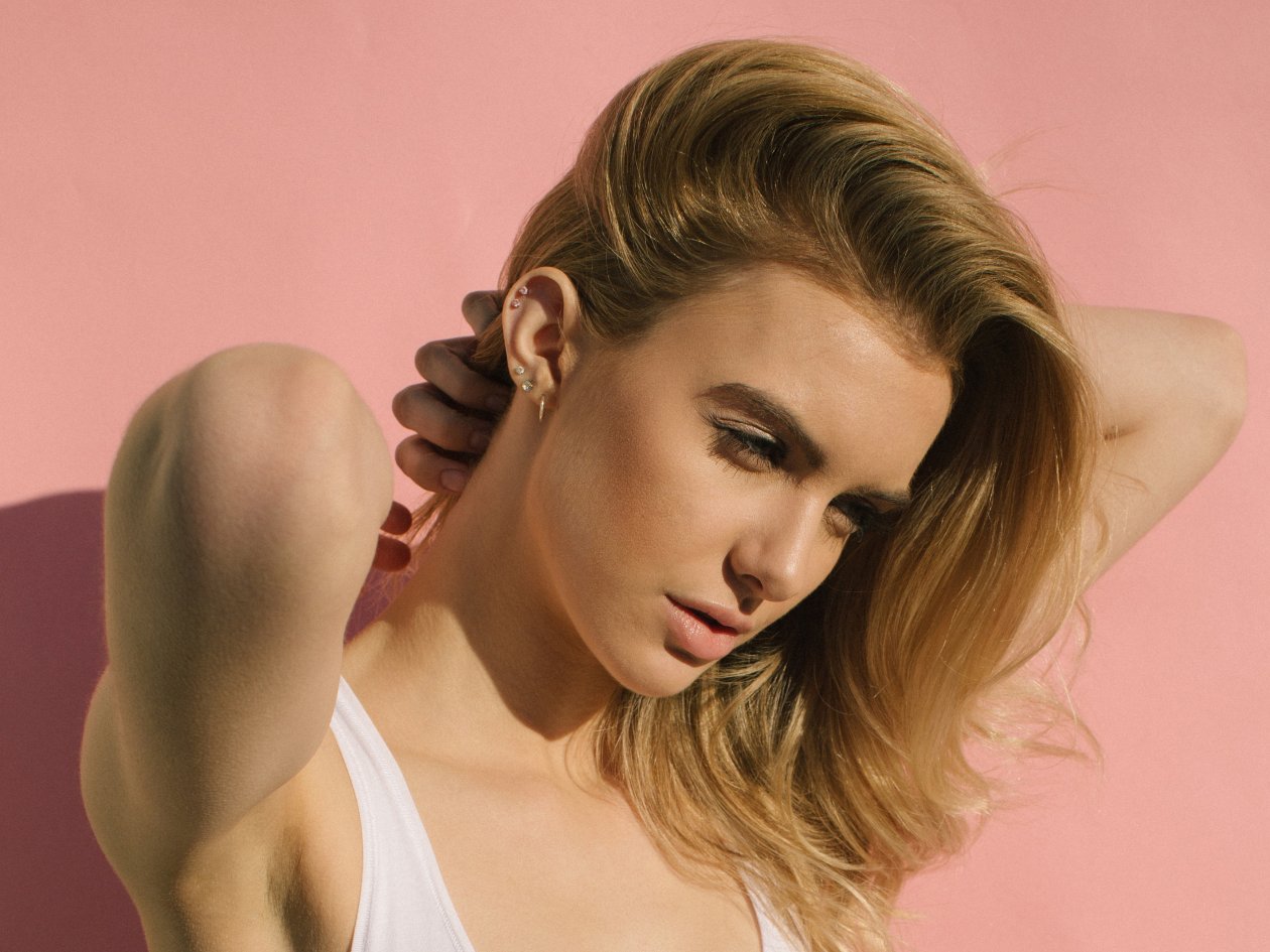 Blonde Hair Model Posing
