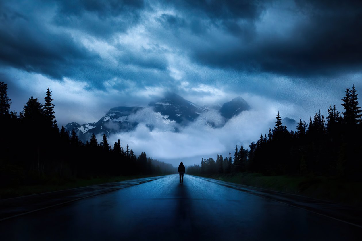 Walking Alone Road 4k