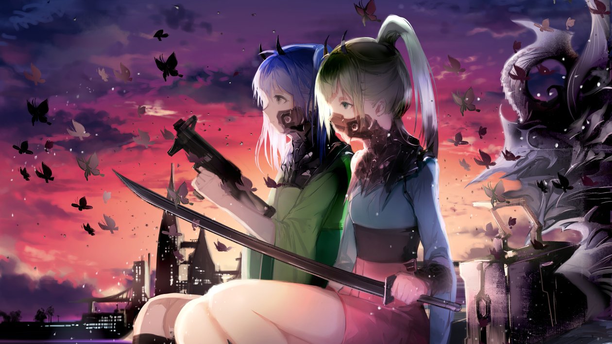 Anime Girls Horned 4k