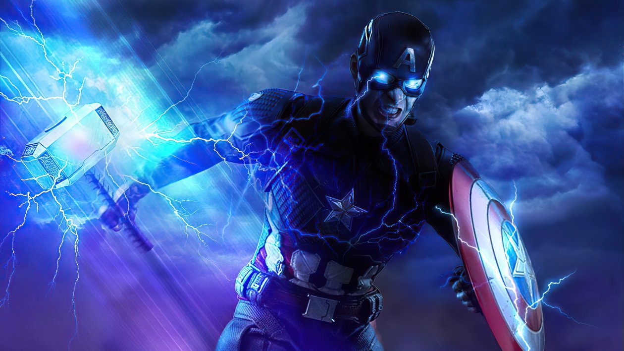 Captain America With Hammer And Shield 4k